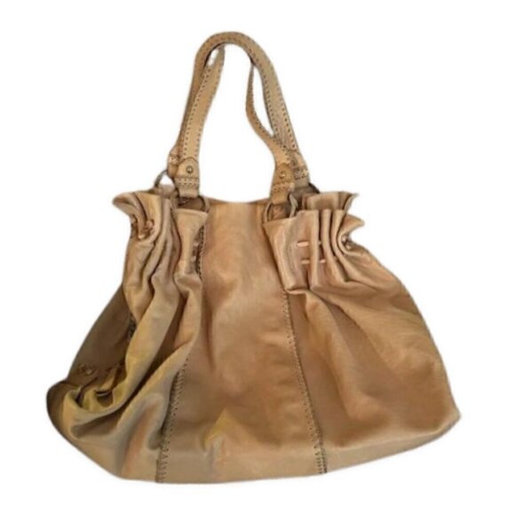 Handbags - Leather Shoulder Bag Slouchy Hobo Magnetic